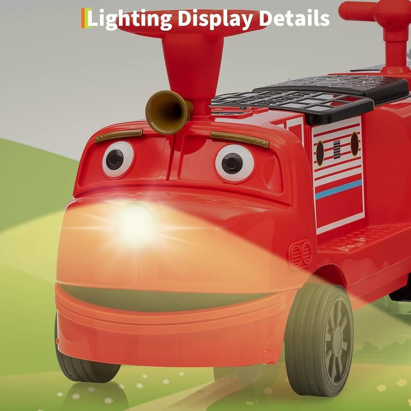12V Kids Ride On Toy Car, 2-Seater Ride On Train Trackless
