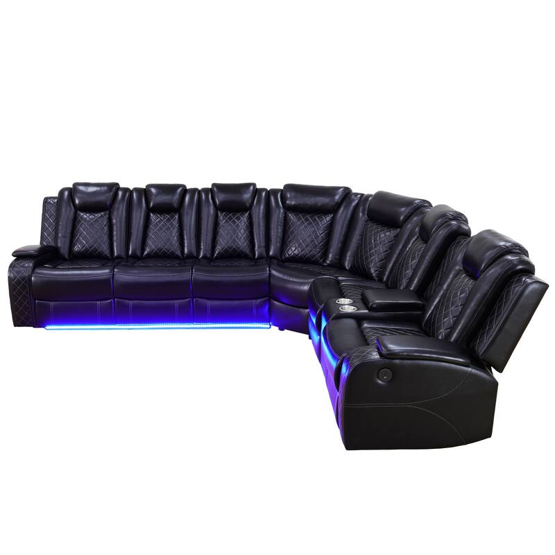 Off-White Breathing Leather 3-Piece Living Room Recliner Sofa set