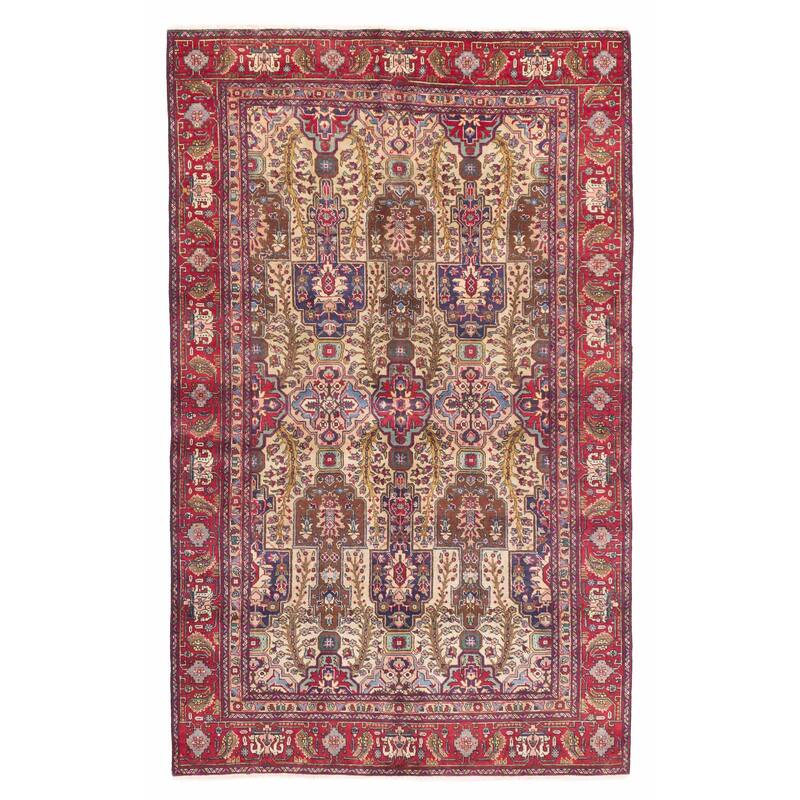 ECARPETGALLERY Hand-knotted Kayseri Vintage Cream, Sage Wool Rug - 5'11 x 9'8