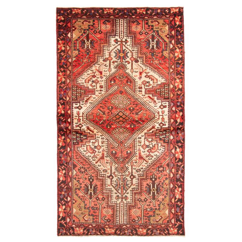 ECARPETGALLERY Hand-knotted Andelz Red Wool Rug - 3'11 x 7'4