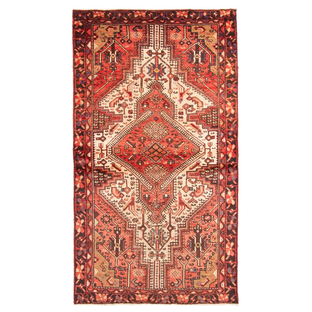ECARPETGALLERY Hand-knotted Andelz Red Wool Rug - 3'11 x 7'4