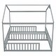 preview thumbnail 47 of 56, Double Twin House-Style Floor Bed with Fence and Guardrails, No Door