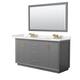 Option Dark Gray, Bronze Trim, White Quartz Top