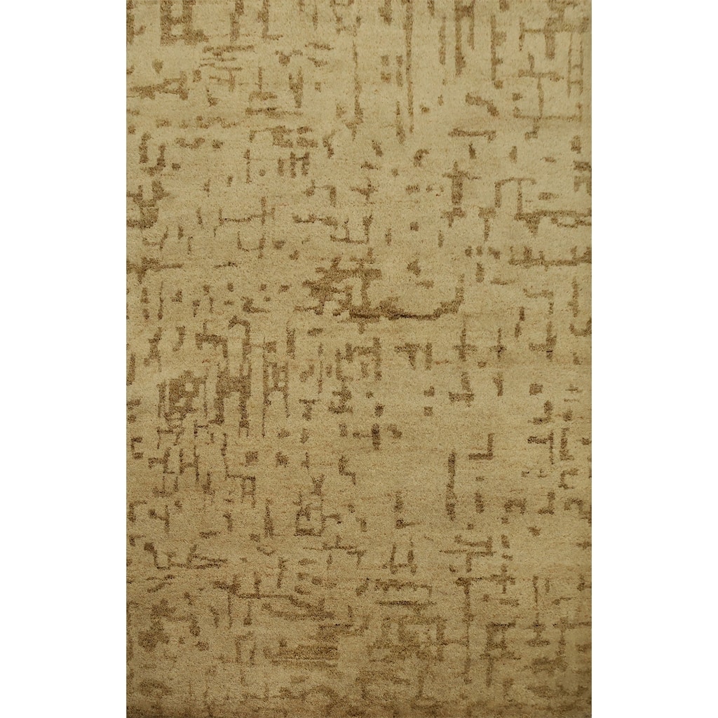 Hand Knotted Oriental 100% Wool Carpet Modern Modern Beige & Ivories Gabbeh Area Rug - 6' 6'' X 4' 8''