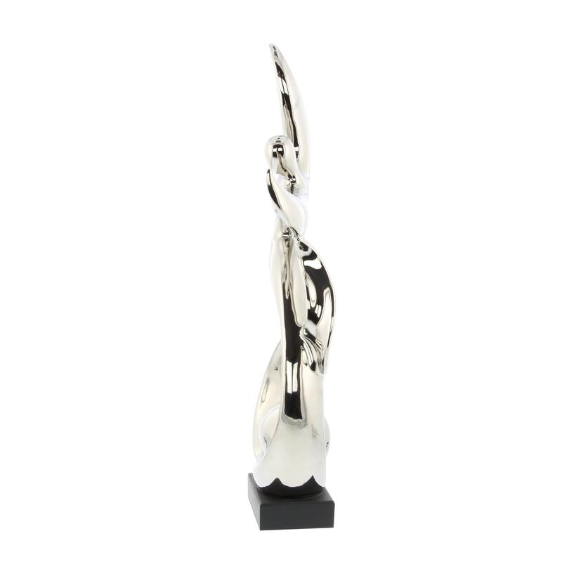 Ceramic People Dancing Decorative Sculpture - Silver - Roche River Decor