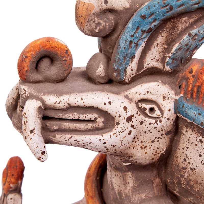 Novica Handmade Aztec Dual God Ceramic Sculpture