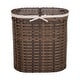preview thumbnail 26 of 26, Seville Classics Handwoven Lidded Oval Double Laundry Hamper, 22.75" W x 13" L x 24" H