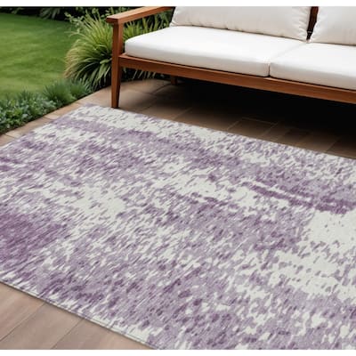 HomeRoots Abstract Transitional Rectangle Outdoor Rug
