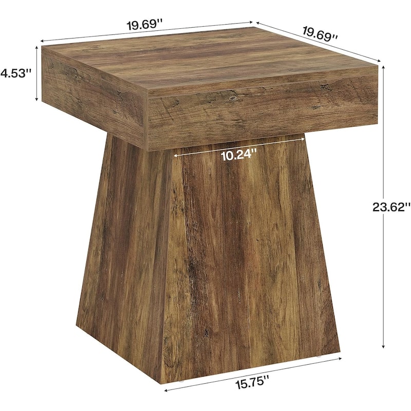 Small End Table, Rustic Square Side Table, Nightstand Beside Bed