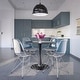 preview thumbnail 4 of 9, Cresco Ergonomic Modern Shell Seat Dining Chair with Chrome Eiffel Base and Curved Back Accent Side Chair (Set of 4)