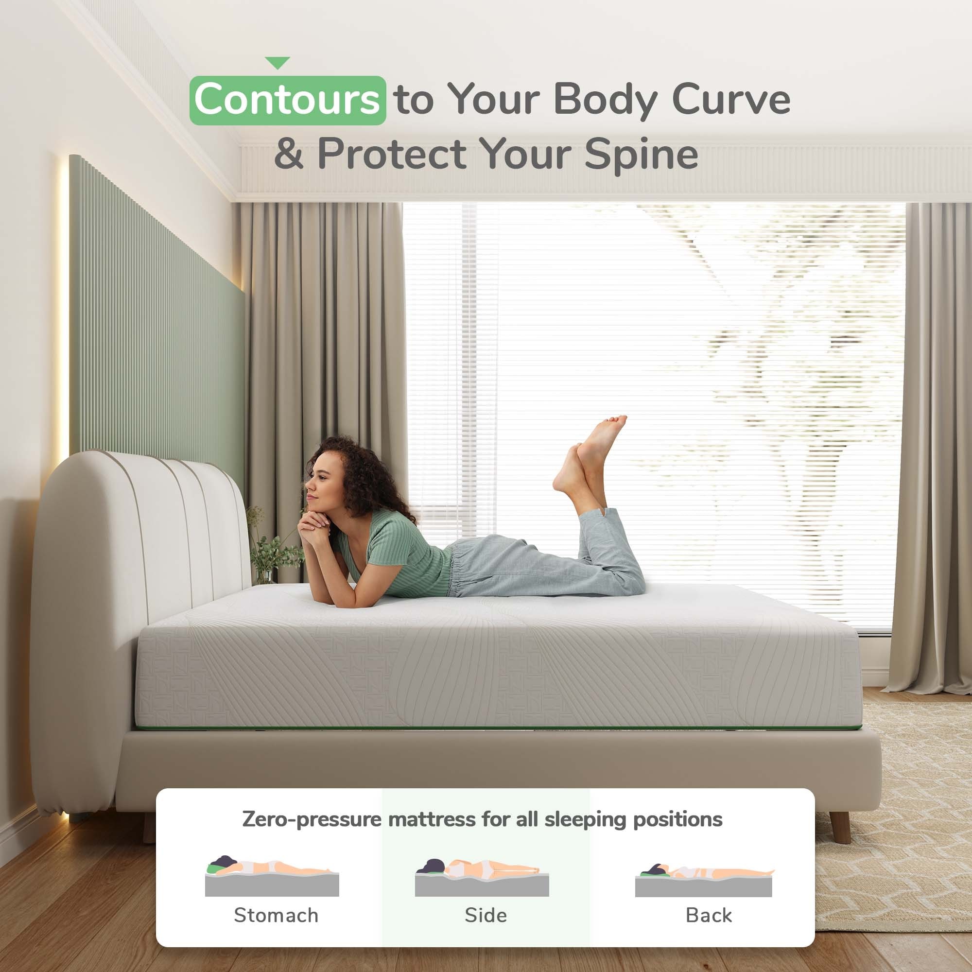 Curve 12 inch plush memory foam mattress cheap