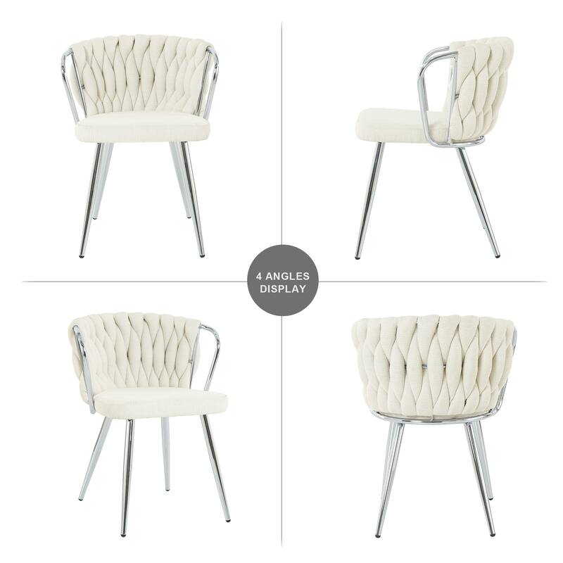 Modern Dining Chair with Metal Legs (Set Of 2)