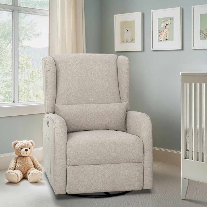 Madison Park Candace Power Recliner 3-in-1 with Swivel, Glider, USB Ports