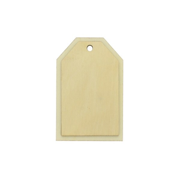 Plaid Wood Unfinished Shape Tag