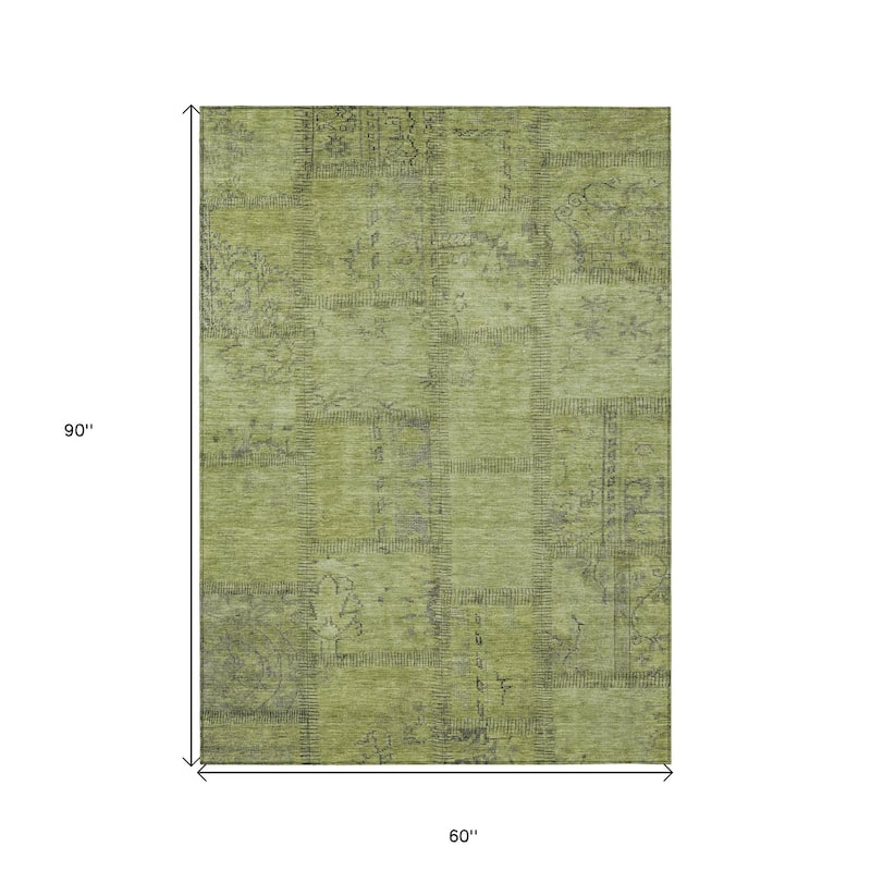 HomeRoots Patchwork Transitional Rectangle Outdoor Rug