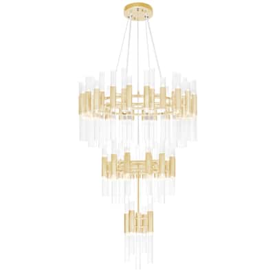 Orgue 123 Light Chandelier With Satin Gold Finish - Satin Gold