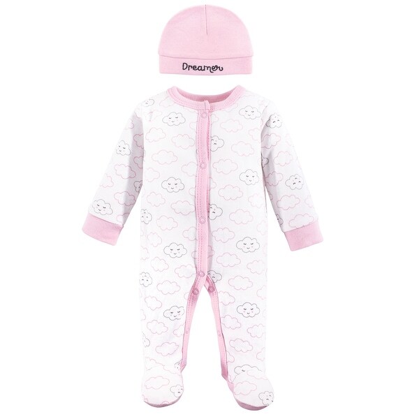 Luvable Friends Baby Girl Cotton Preemie Snap Sleep and Play