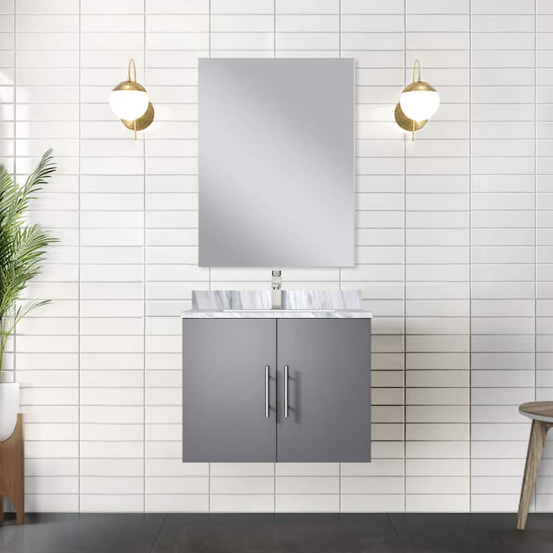 Geneva Bath Vanity Carrara Marble Top, Sink and Faucet