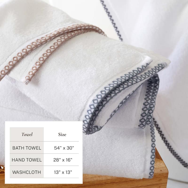 Linery & Co. Quick-Dry Cotton and Decorative Border Towel Set