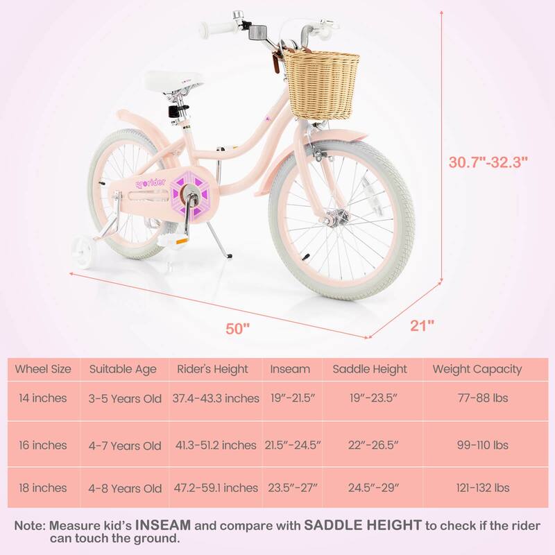 Prorider 18" Kid's Bike with Training Wheels Adjustable Handlebar Seat - See Details