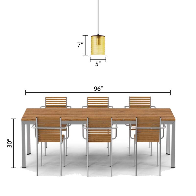 Sydney River of Goods Gold Metal and Amber Hand Blown Glass 5-Inch Pendant Light with Adjustable Hanging Cord - 5" x 5" x 62"