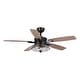 preview thumbnail 13 of 13, 52" Industrial Seeded Glass Black Decorative Ceiling Fan with Remote and Light Kit
