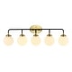 preview thumbnail 24 of 154, JONATHAN Y Bevin Contemporary Transitional Iron/Glass LED Vanity Light 5-Light - Brass Gold/Black