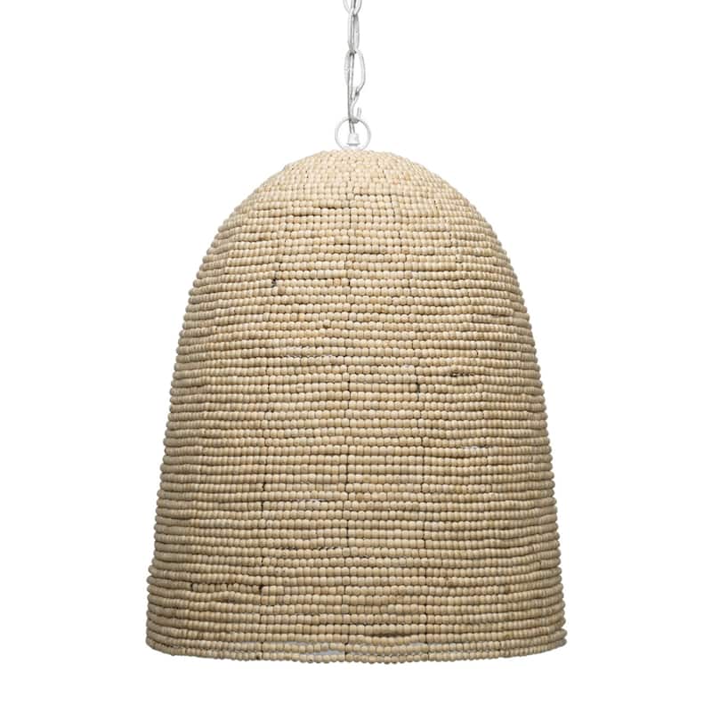 Jamie Young Waterfront Wood Beaded 1-Light Pendant - 100 Max Wattage; 120 Volts