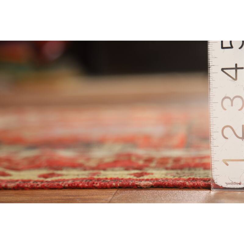 Hand Knotted Oriental 100% Wool Carpet Transitional Geometric Oranges & Rust Anatolian Area Rug - 4' 2'' X 3' 6''