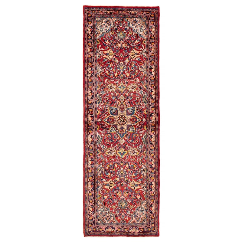 ECARPETGALLERY Hand-knotted Anatolian Vintage Red Wool Rug - 3'3 x 10'0 - Red - 3'3 x 10'0