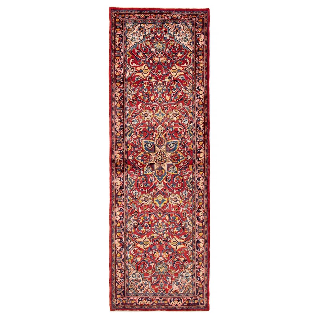ECARPETGALLERY Hand-knotted Anatolian Vintage Red Wool Rug - 3'3 x 10'0