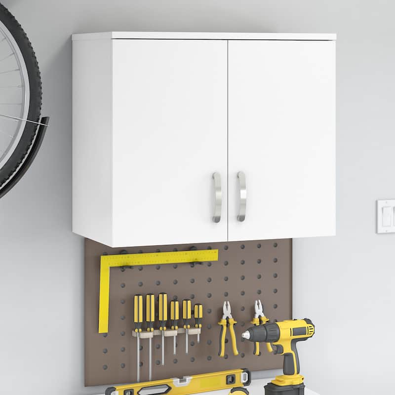 Universal Garage Wall Cabinet with Doors by Bush Business Furniture - White