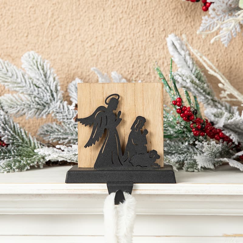 Glitzhome 14.5"L Christmas Metal MERRY CHRISTMAS Stocking Holder