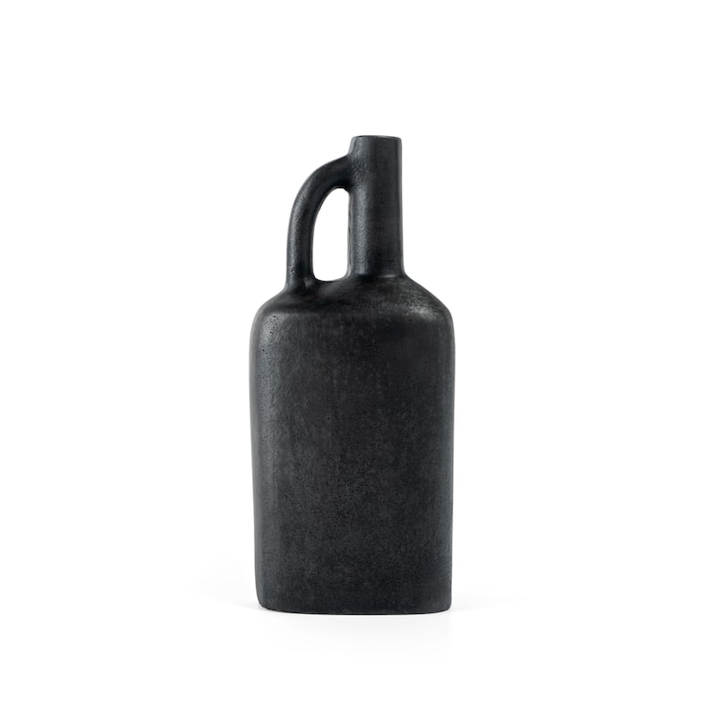 Distressed Aluminum Jug Vase for Table Mantel or Shelf Decor