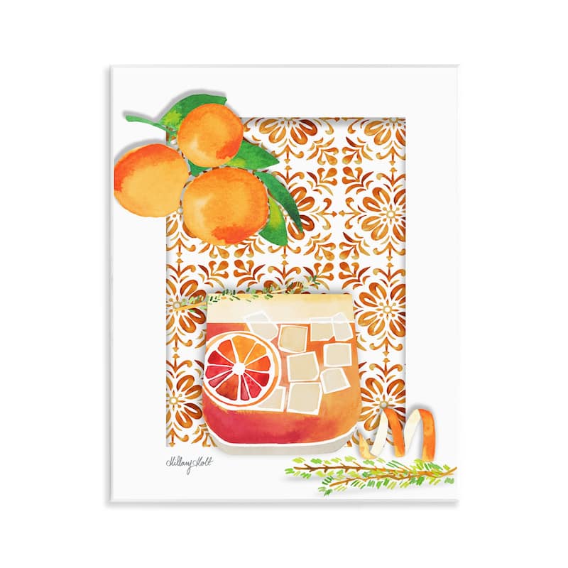 Stupell Mediterranean Pattern Negroni Wall Plaque Art Design By Hillary Holt - 11 x 14