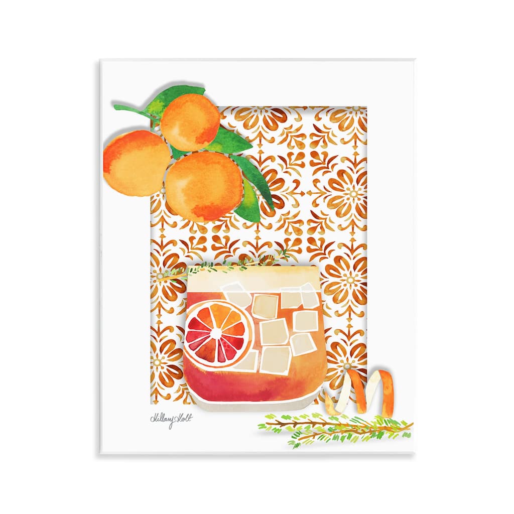 Stupell Mediterranean Pattern Negroni Wall Plaque Art Design By Hillary Holt