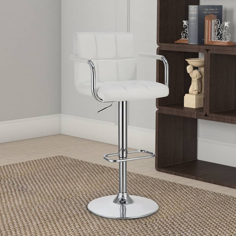 Swiveling Bar Stool, White - 37 H x 20.75 W x 19 L Inches