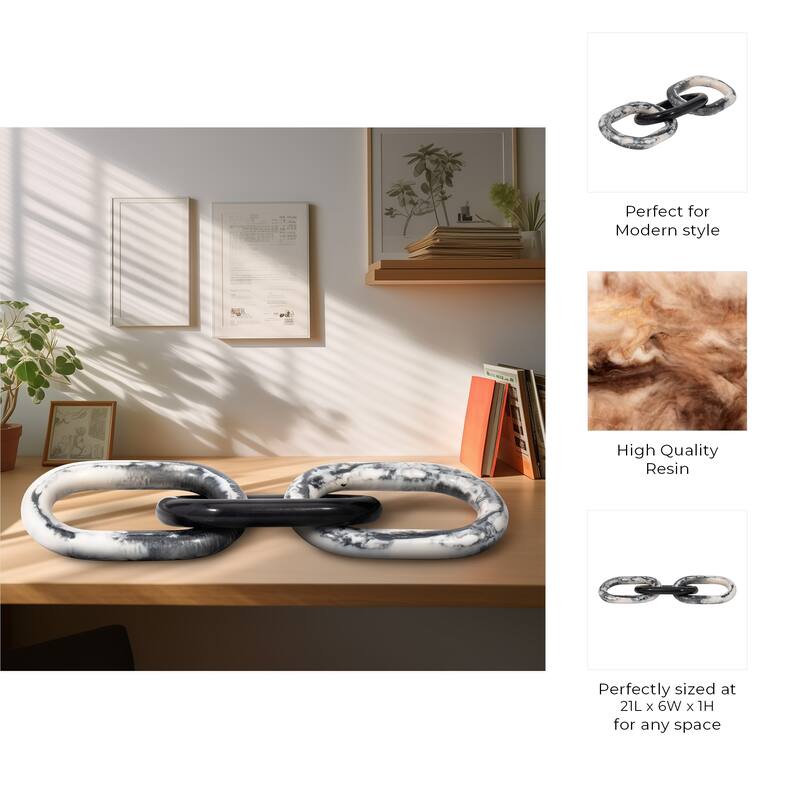 Modern Chain Linked Art Sculpture for Contemporary Spaces - 21" - 21" x 6" x 1"