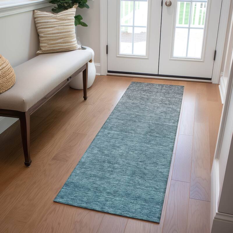 Machine Washable Indoor/ Outdoor Chantille Solid Ombre Rug