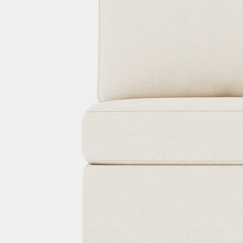 Beige 129" Convertible 8-Seat Modular Sofa with Storage Ottoman