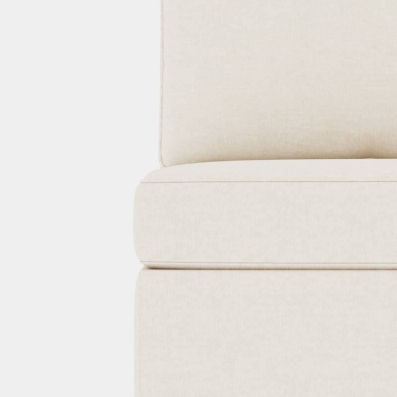 Beige 68'' L-Shaped 6-Seater Sofa with Storage and Ottoman