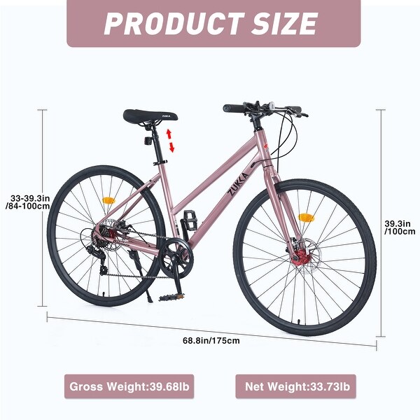7 Speed Hybrid bike Disc Brake 700C Road Bike - Bed Bath