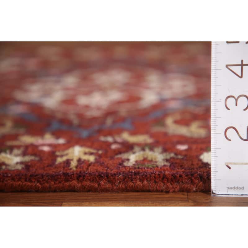 All-Over Orange Heriz Serapi Indian Area Rug Handmade Wool Carpet - 2'7"x 5'11"