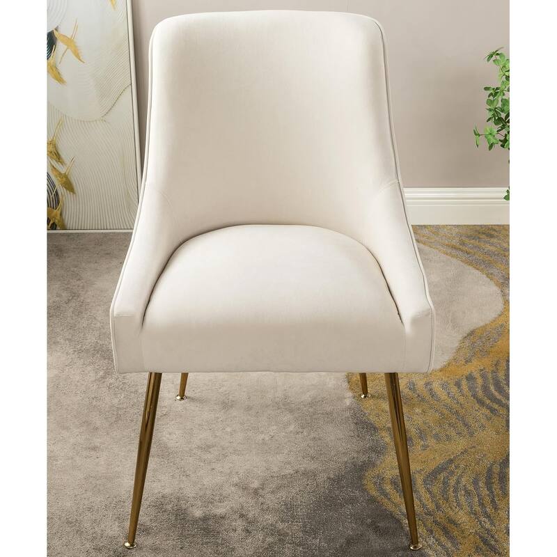 US Pride Furniture Luxury Velvet Chair with Elegant Scoop Back Design Gold Metal Legs and Soft Upholstery Comfortable Seating