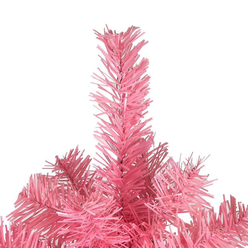 6 Foot Pink Artificial Christmas Tree with 1000 PVC Tips and Durable Metal Tree Stand Included - 6-Feet