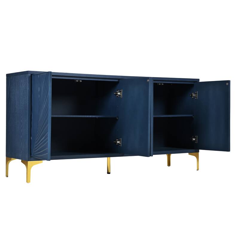 Multi-Functional Storage Cabinet,Four-Door Sideboard with unique texture,Adjustable Shelves