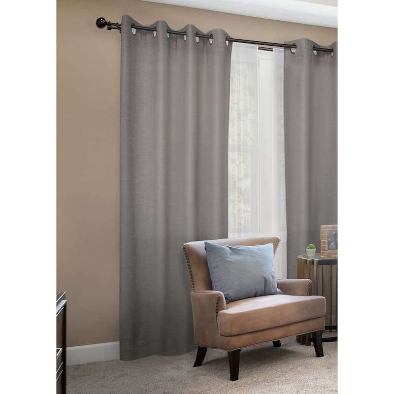 Lumi 3/4" Double Curtain Rod Oil Rubbed Bronze/ Silver- Ball finials