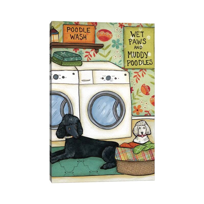 iCanvas "Poodle Wash" by Jamie Morath Canvas Print