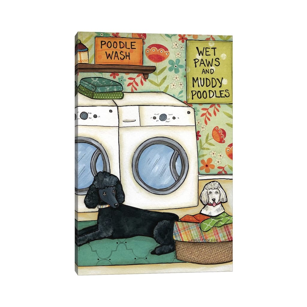 iCanvas "Poodle Wash" by Jamie Morath Canvas Print