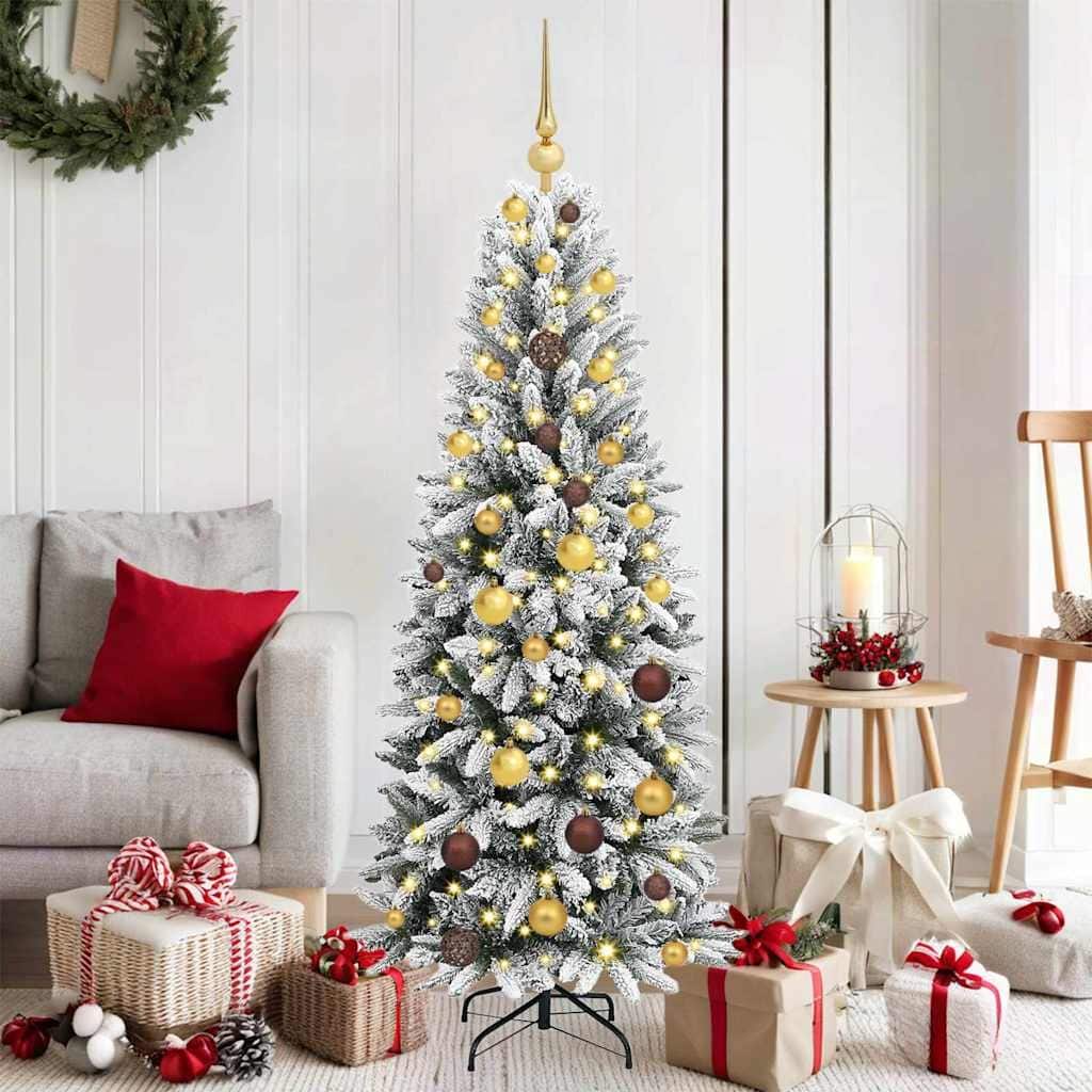 vidaXL Artificial Christmas Tree with 150/300 LEDs White